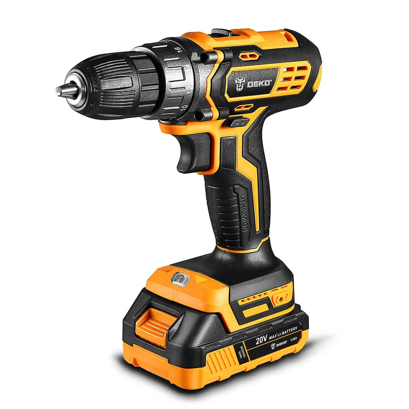 Parafusadeira Furadeira 3/8 Pol. 20V com 2 Baterias Carregador e Maleta com Acessórios – DEKO