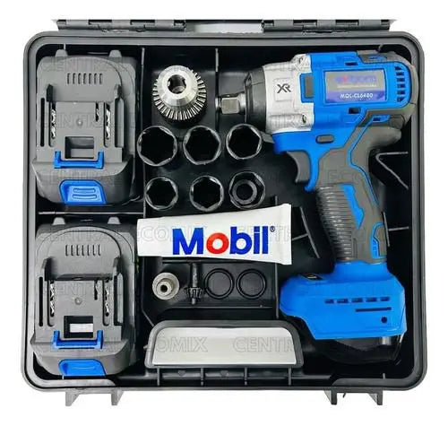 Pneumática Chave De Impacto 48v Furadeira Parafusadeira 2 Bateria 20000 mAh Motor s Escova Bivolt - Exbom