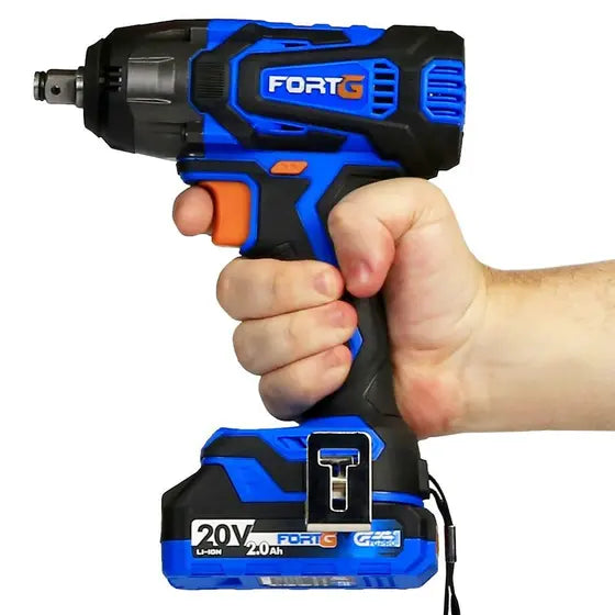 Chave de Impacto 1/2 Pol. 20V 2Ah 350Nm Variável e Reversível com Carregador Rápido Compacto - FORTGPRO