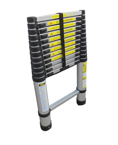 Escada Telescópica Evolux 12 degraus 3,8mAlto Alcançe Fácil Armazenagem e Transporte Sapata de Borracha Trava de Degraus - LinhaEvolux