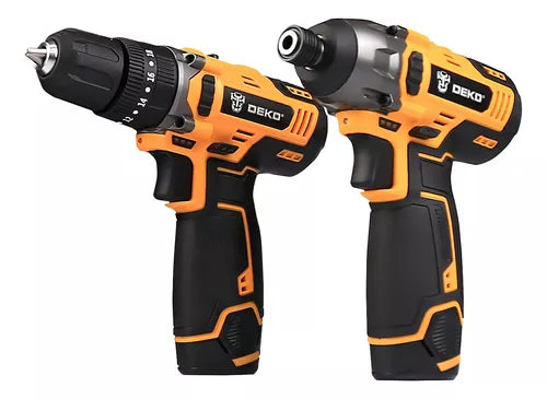 Parafusadeira/furadeira DEKO 3/8 + Parafusadeira Impacto 1/4 DEKO-DKID12XLC1