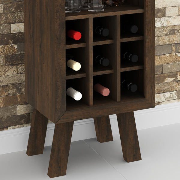 Adega para 9 Garrafas de Vinho Madeira Rústico TecnoMobili