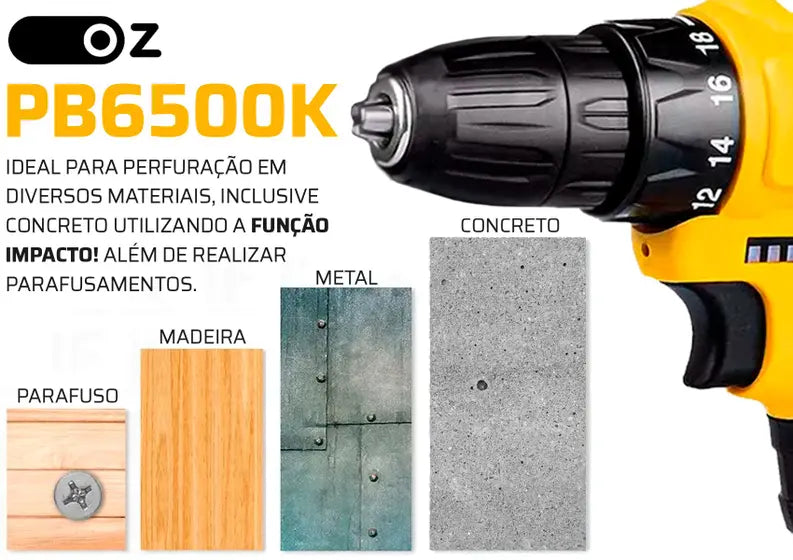 Furadeira Parafusadeira De Impacto 21v Com Maleta
