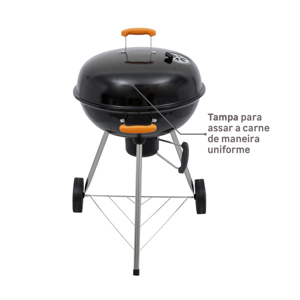 Churrasqueira a Bafo Carvão com Rodas 96x64cm Phoenix Alfa Naterial