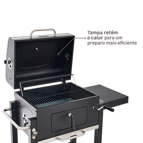 Churrasqueira Centaurus a Bafo Carvão 108x112cm Beta II Naterial