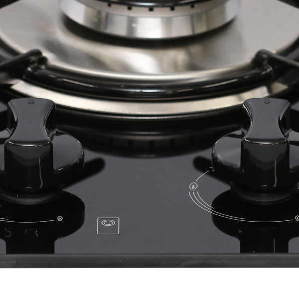 Cooktop 2 Bocas a Gás com Acendimento Automático Vidro Preto Bivolt Fischer
