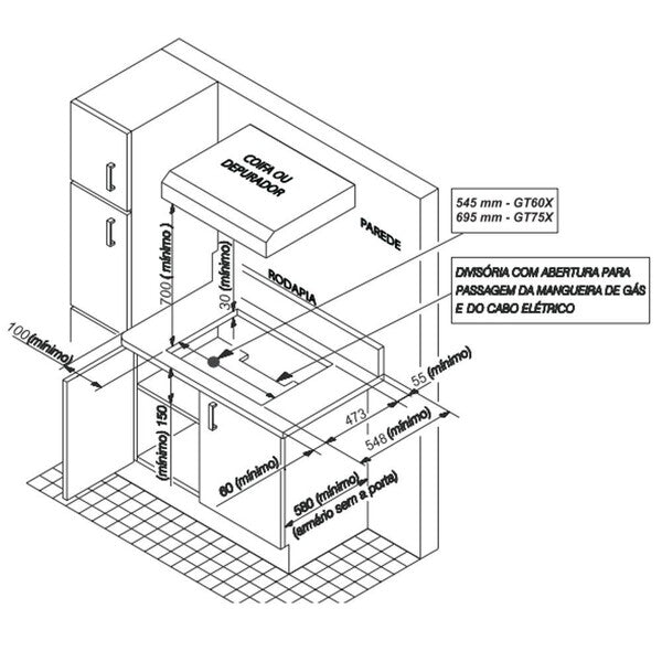 Cooktop 5 Bocas a Gás com Tripla Chama e Acendimento Superautomático Inox Bivolt