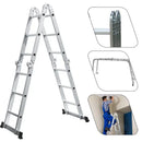 Escada Multifuncional Evolux 4x3 - 3,29m - 12 degraus - Sete Posições Prática Alumínio Resistente Limpeza Fácil Doze Degraus - Linha Evolux