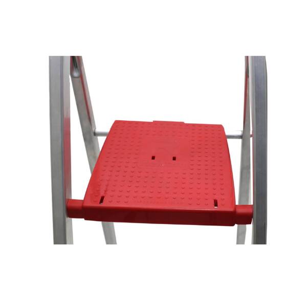 Escada Doméstica Aluminio 4 Degraus Natural 120 Kg