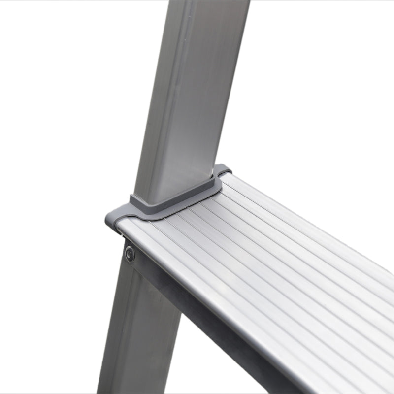 Escada Doméstica Aluminio 6 Degraus Natural 120 Kg