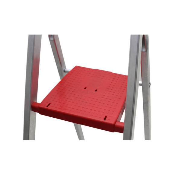 Escada Doméstica Aluminio 4 Degraus Natural 120 Kg