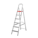 Escada Doméstica Aluminio 6 Degraus Natural 120 Kg