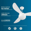 Ventilador de Teto Ventisol Fenix Branco 3 Velocidades Premium