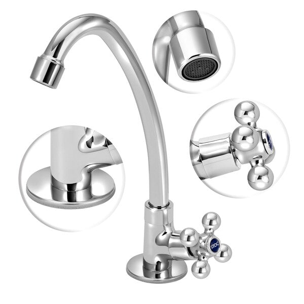 Torneira de Pia para Cozinha com Bica Alta Cromada Light Cruzeta Stoc